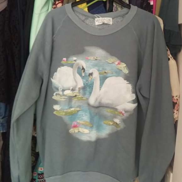 Wildfox Tops - 65$ Just Ask Wildfox Swan  Sweatshirt L